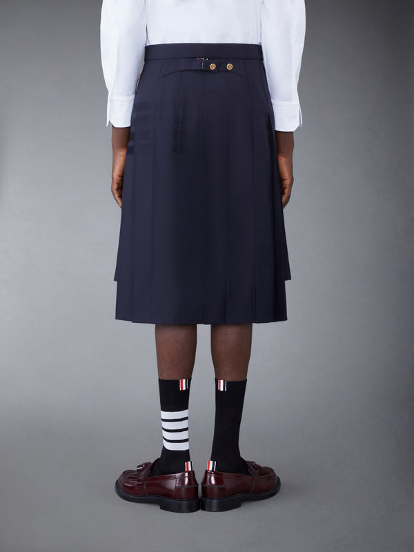 PLAIN WEAVE 4-BAR BACKSTRAP PLEATED SKIRT - image 3