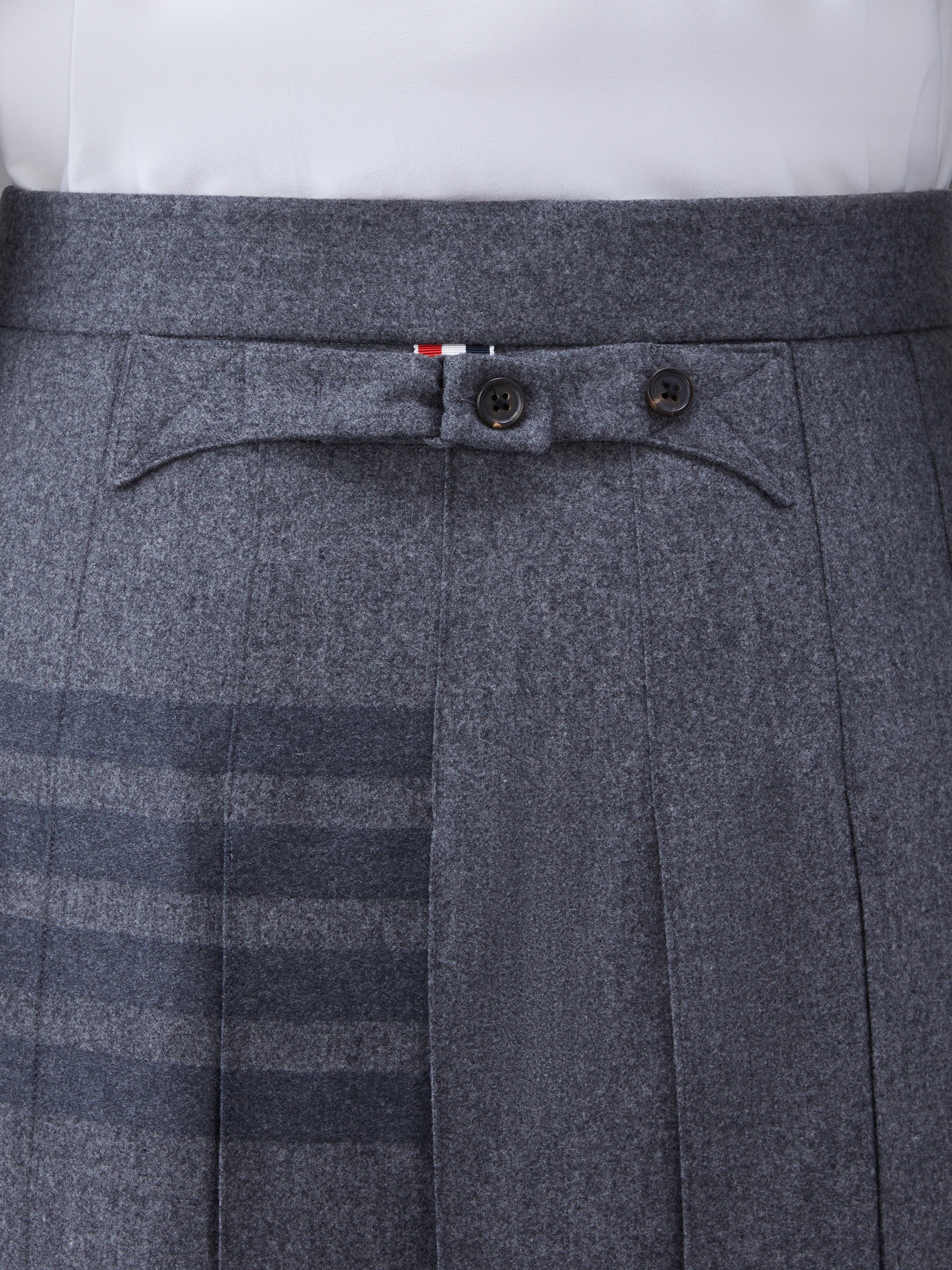 フランネル4BAR膝丈クラシックプリーツスカート | Thom Browne