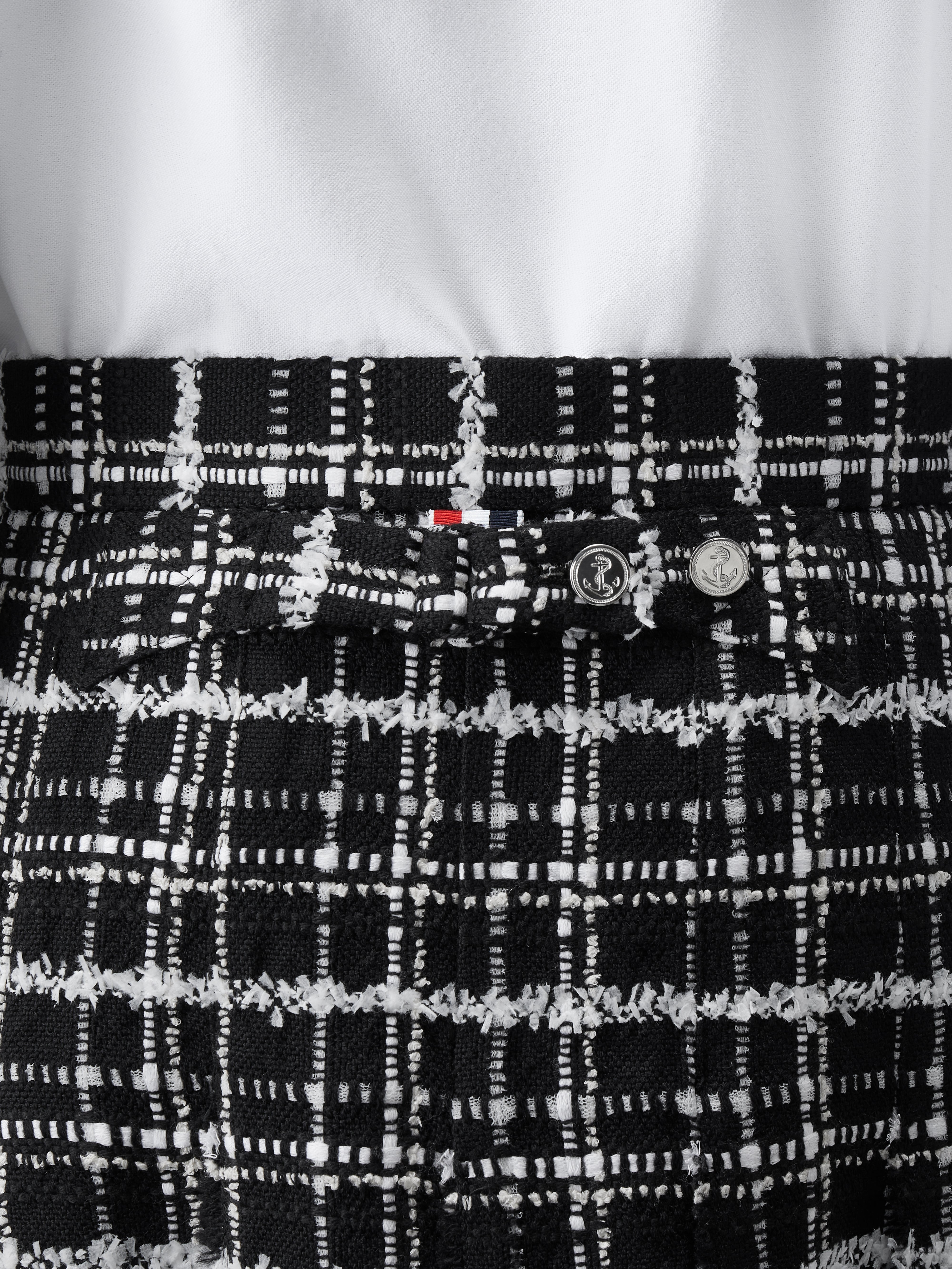 リブツイードほつれたエッジ プリーツスカート | Thom Browne