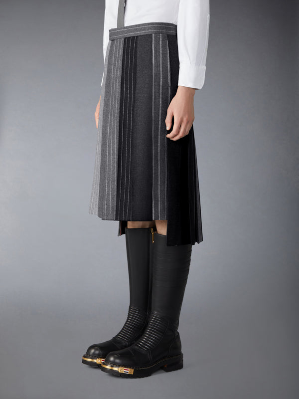 FLANNEL BANKER STRIPE PLEATED SKIRT - image 2