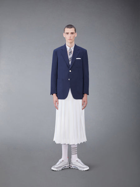 COTTON SEERSUCKER PLEATED SKIRT WHITE