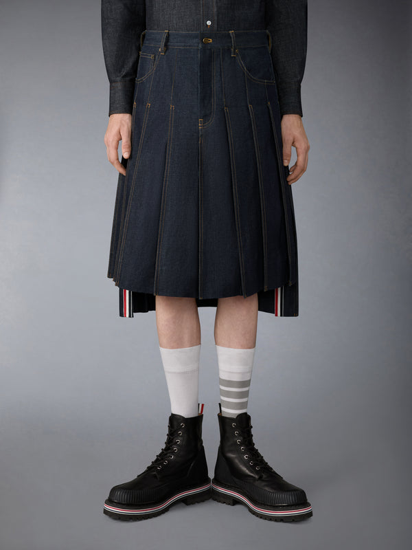 SELVEDGE DENIM 5-POCKET PLEATED SKIRT - image 1