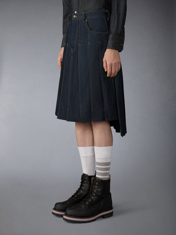 SELVEDGE DENIM 5-POCKET PLEATED SKIRT - image 2