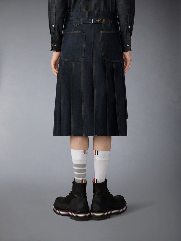 SELVEDGE DENIM 5-POCKET PLEATED SKIRT - image 3