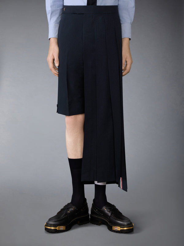 WOOL SEERSUCKER UTILITY BELT PLEATED SKIRT - featured image