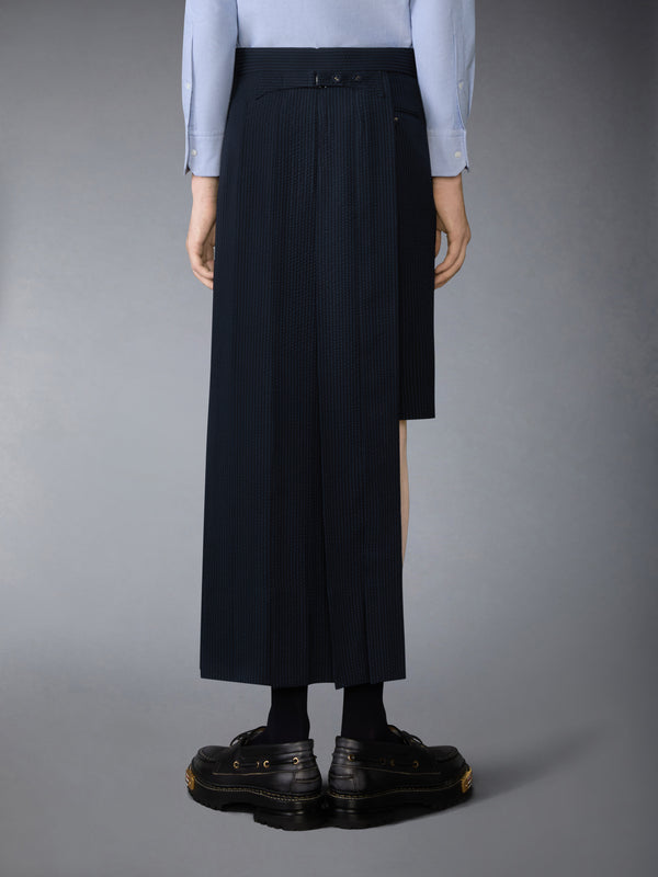 WOOL SEERSUCKER UTILITY BELT PLEATED SKIRT - image 4