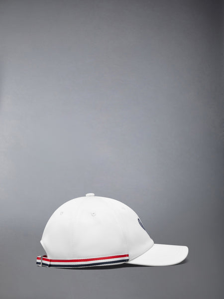 COTTON TWILL TENNIS RACQUET EMBROIDERY BASEBALL CAP WHITE