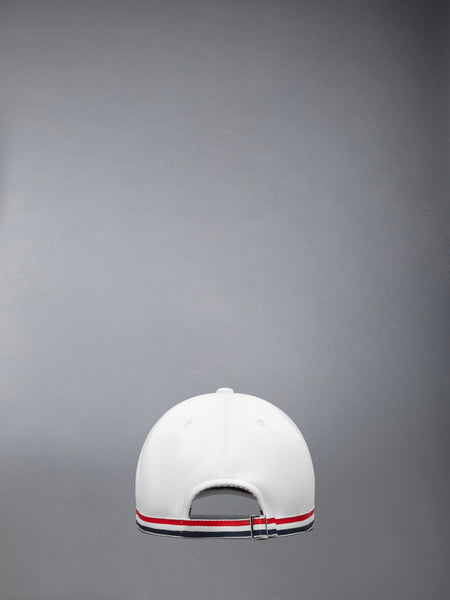 COTTON TWILL TENNIS RACQUET EMBROIDERY BASEBALL CAP WHITE
