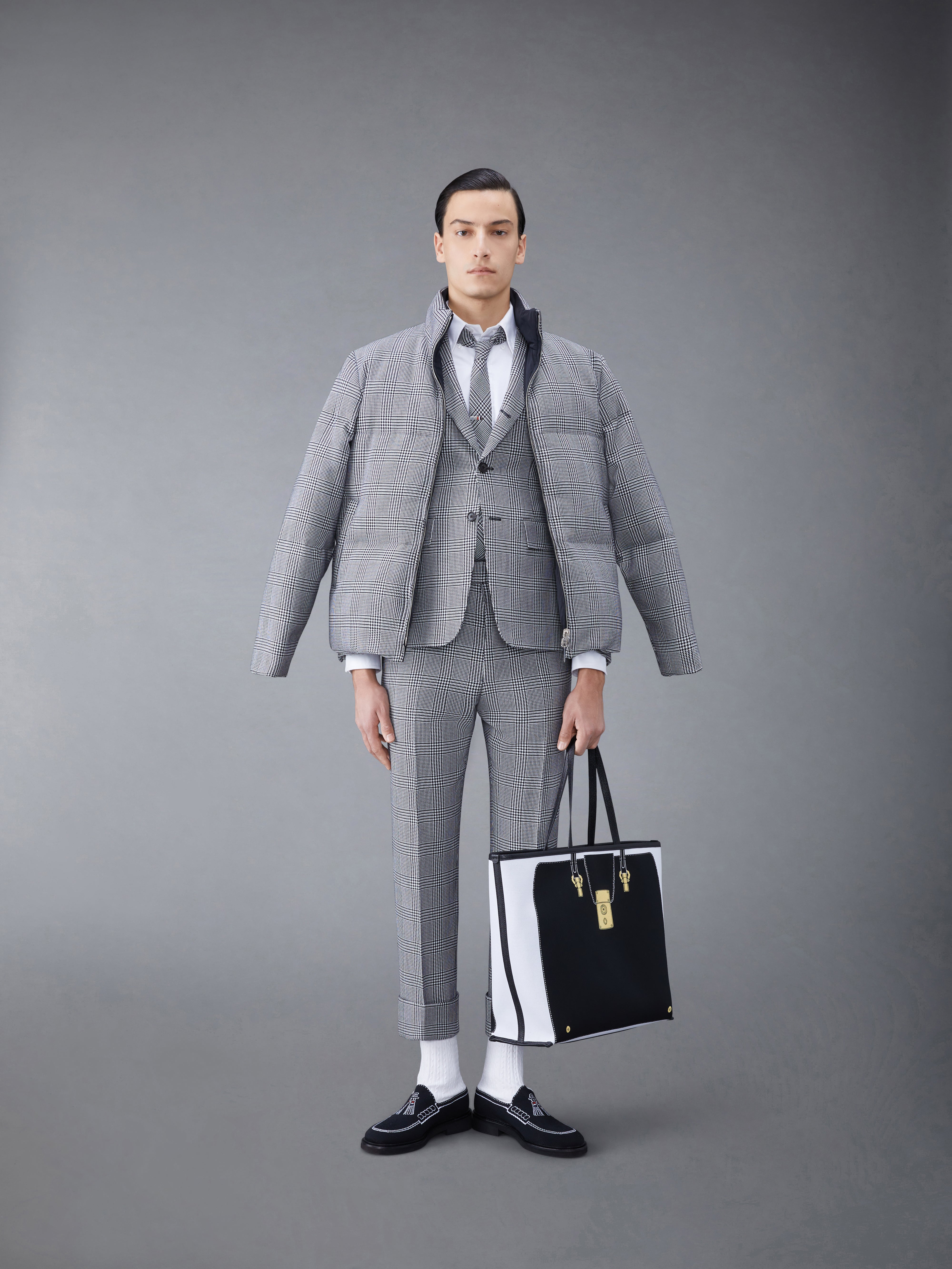 Prince Of Wales Heavy Wool Classic Sport Coat | Thom Browne
