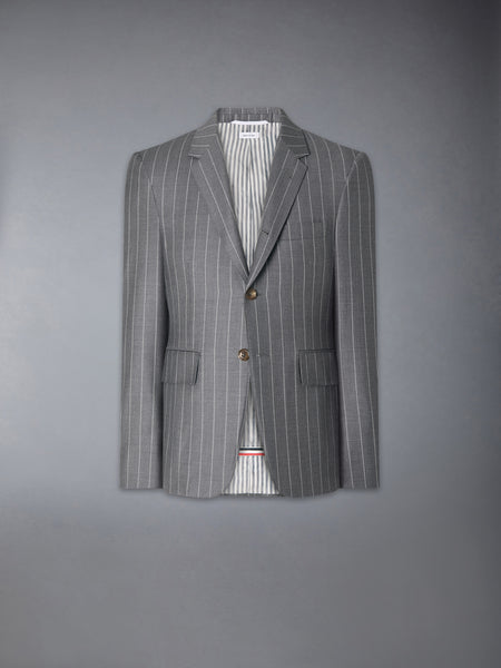 FLANNEL CHALK STRIPE SPORTCOAT WITH ARMBANDS MED GREY