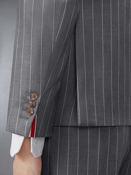 FLANNEL CHALK STRIPE SPORTCOAT WITH ARMBANDS MED GREY