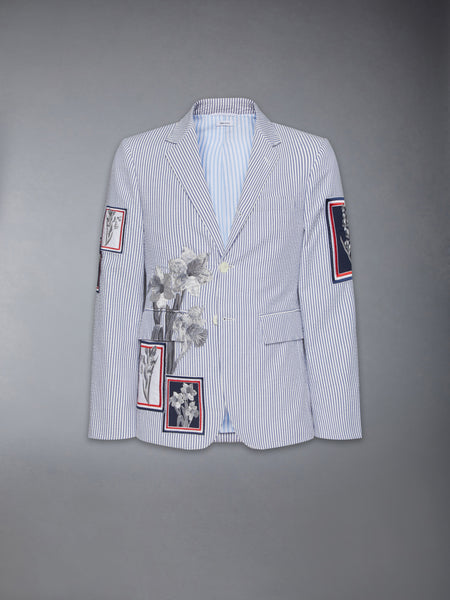 CLASSIC SEERSUCKER FRAMED FLORAL SPORT COAT NAVY