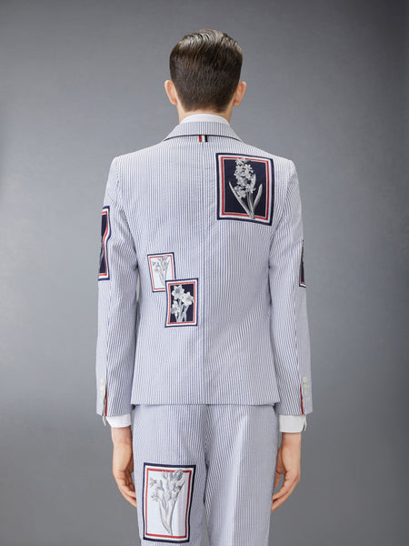 CLASSIC SEERSUCKER FRAMED FLORAL SPORT COAT NAVY