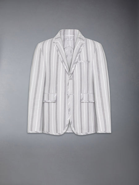 MADRAS COTTON REPP STRIPE SPORTCOAT MED GREY