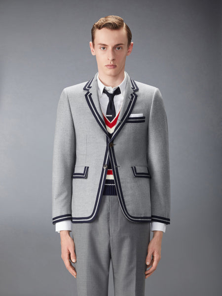 WOOL FLANNEL CRICKETING SPORTCOAT LT GREY