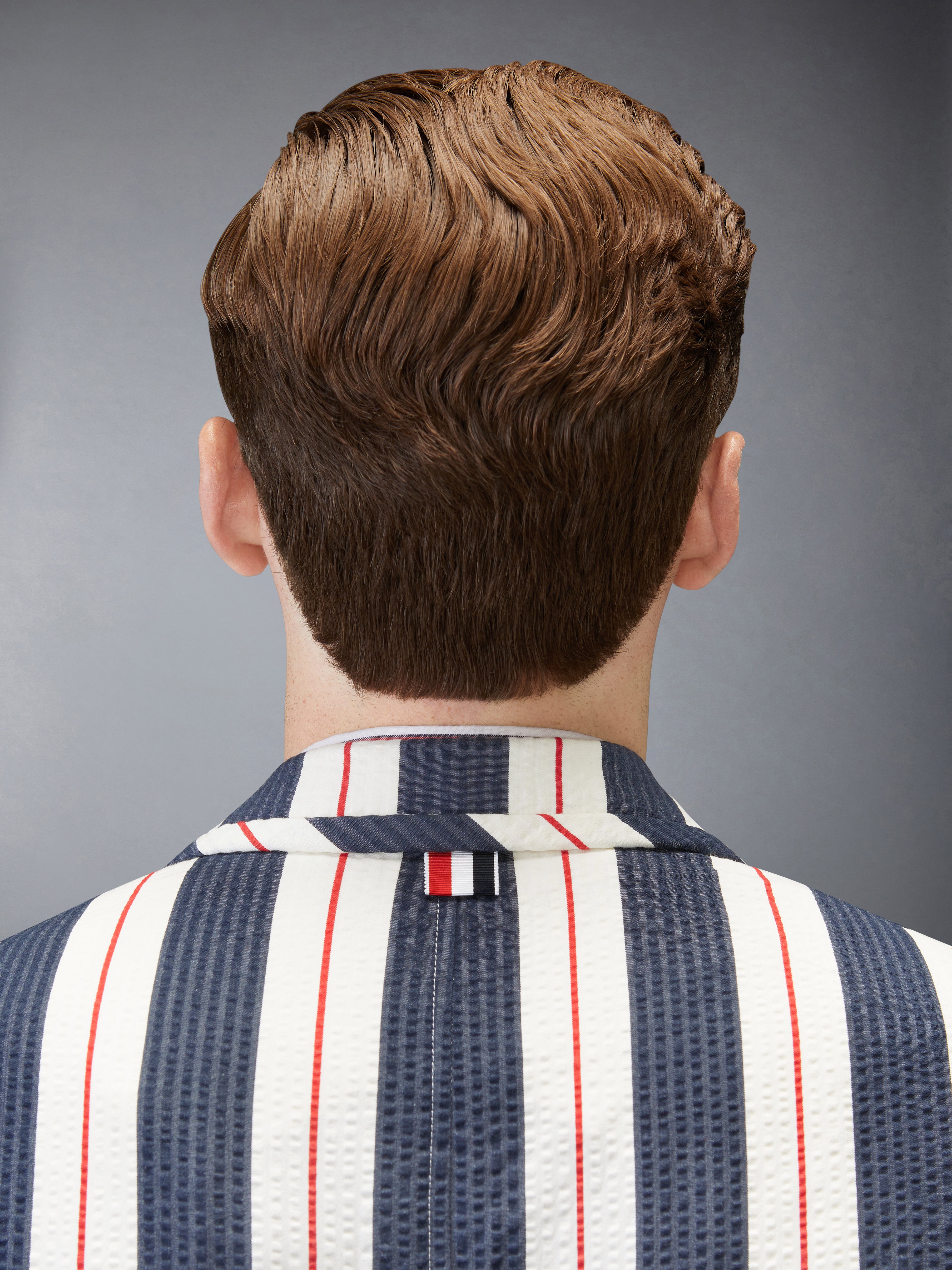 ストライプ シアサッカー オーバーサイズ スポーツコート | Thom Browne