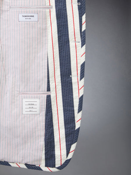 STRIPED SEERSUCKER OVERSIZED SPORTCOAT RWBWHT