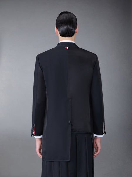 Funmix Duchesse Satin Collage Sport Coat BLACK