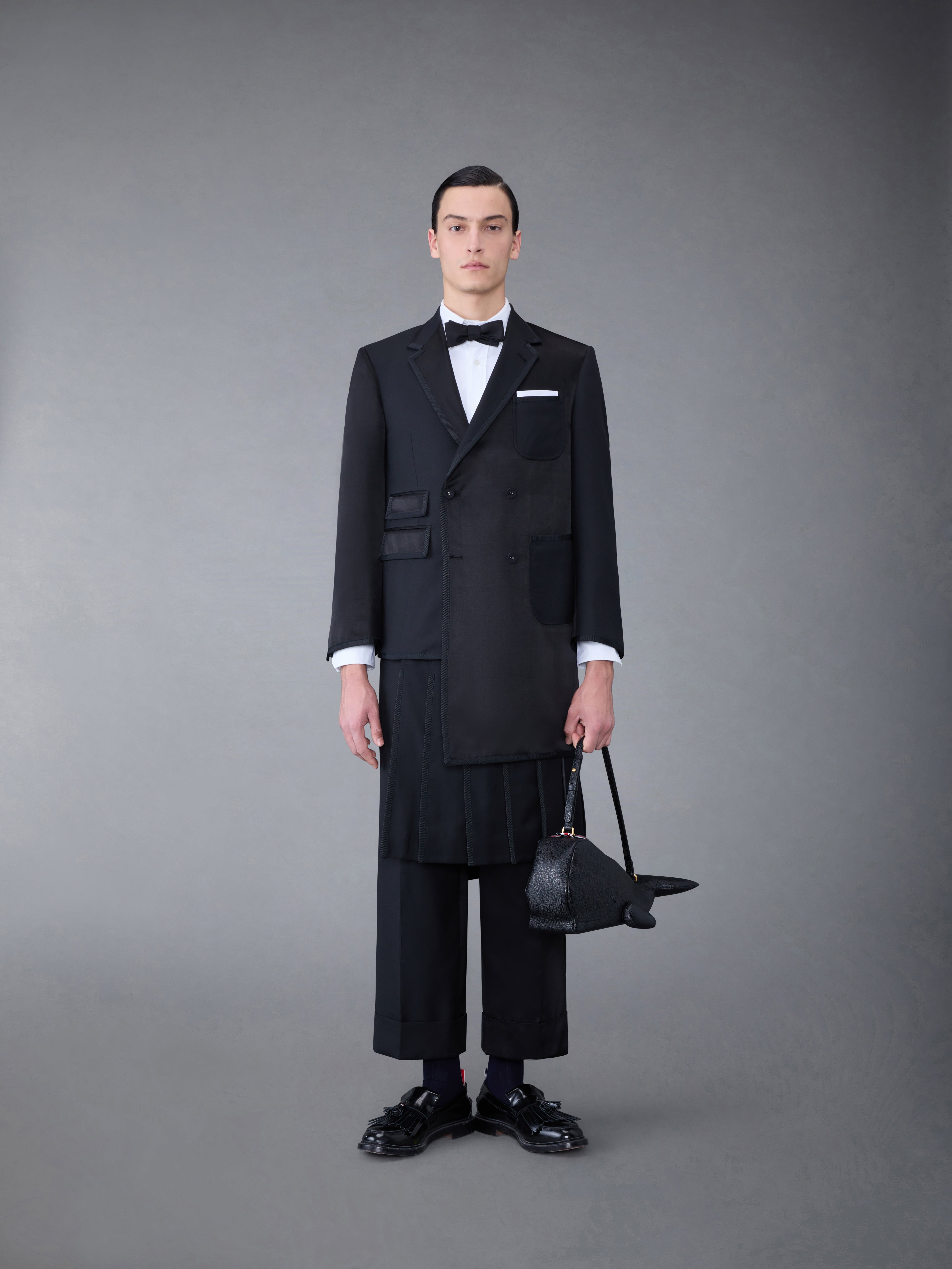 Funmix Duchesse Satin Collage Sport Coat | Thom Browne