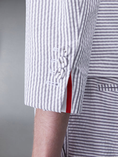 FUNMIX SEERSUCKER 4-BAR SACK JACKET MED GREY