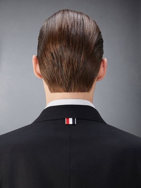 TWILL WOOL COMBO COLLAR CLASSIC SPORT COAT BLACK