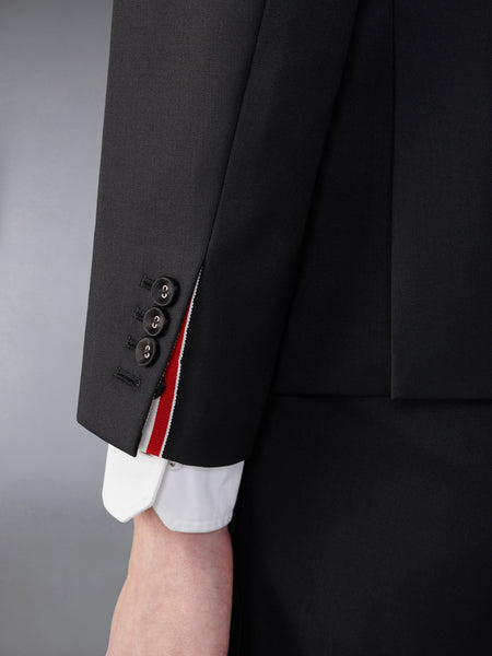 TWILL WOOL COMBO COLLAR CLASSIC SPORT COAT BLACK