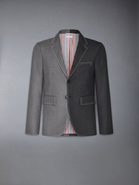 FUNMIX TWILL CONTRAST TOPSTITCHING CLASSIC SPORT COAT MED GREY