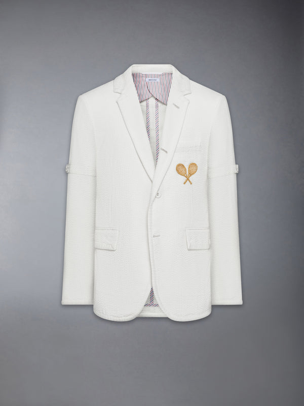 WOOL SEERSUCKER TENNIS EMBROIDERY ARMBAND SPORTCOAT - featured image