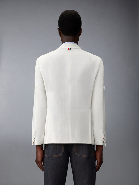 WOOL SEERSUCKER TENNIS EMBROIDERY ARMBAND SPORTCOAT WHITE