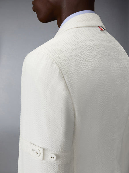 WOOL SEERSUCKER TENNIS EMBROIDERY ARMBAND SPORTCOAT WHITE