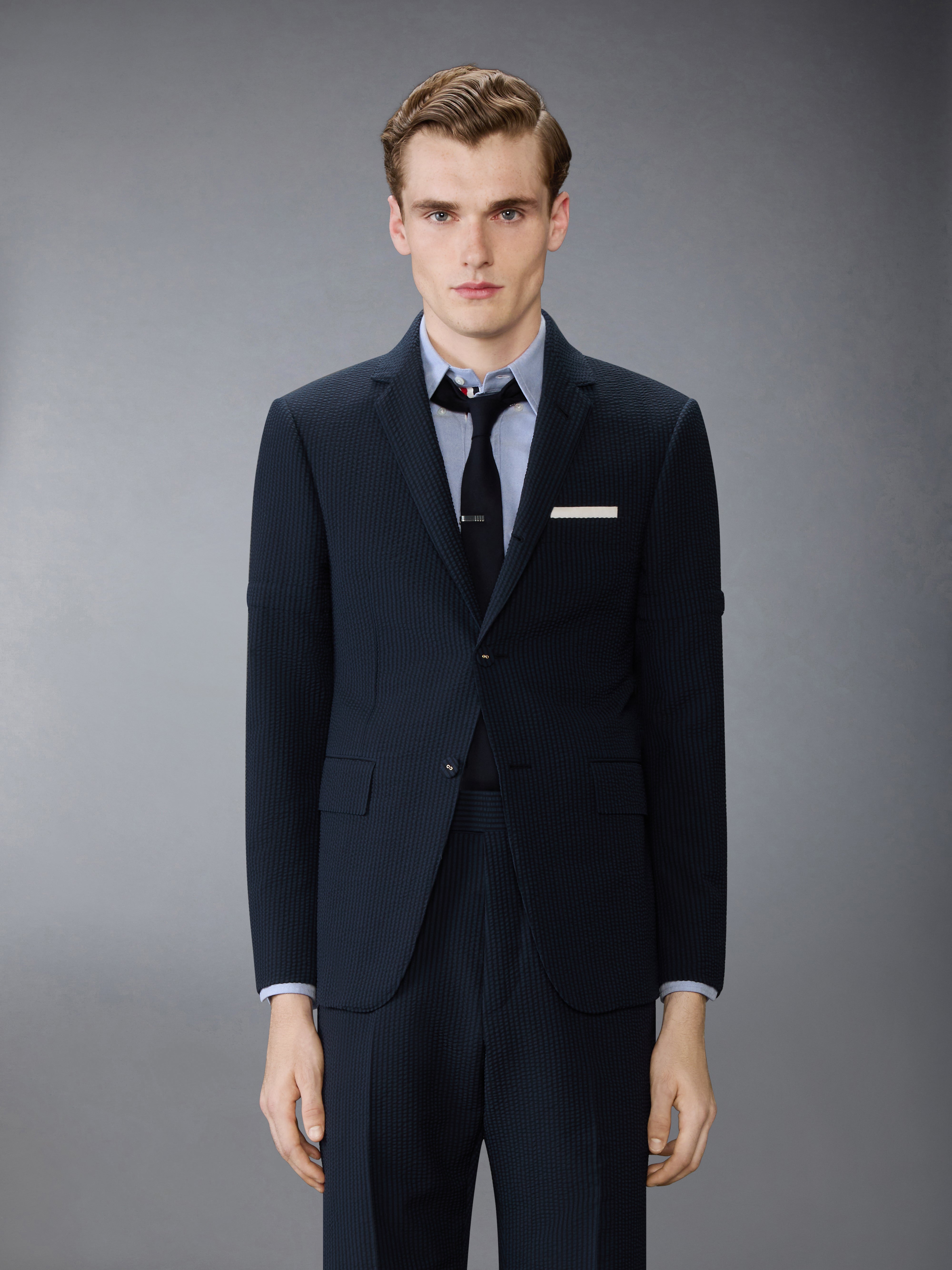 Wool Seersucker Sportcoat With Armbands | Thom Browne