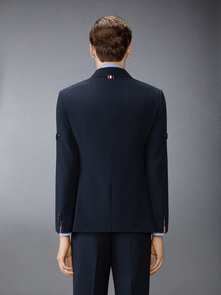 WOOL SEERSUCKER ARMBAND UNCONSTRUCTED SPORTCOAT NAVY
