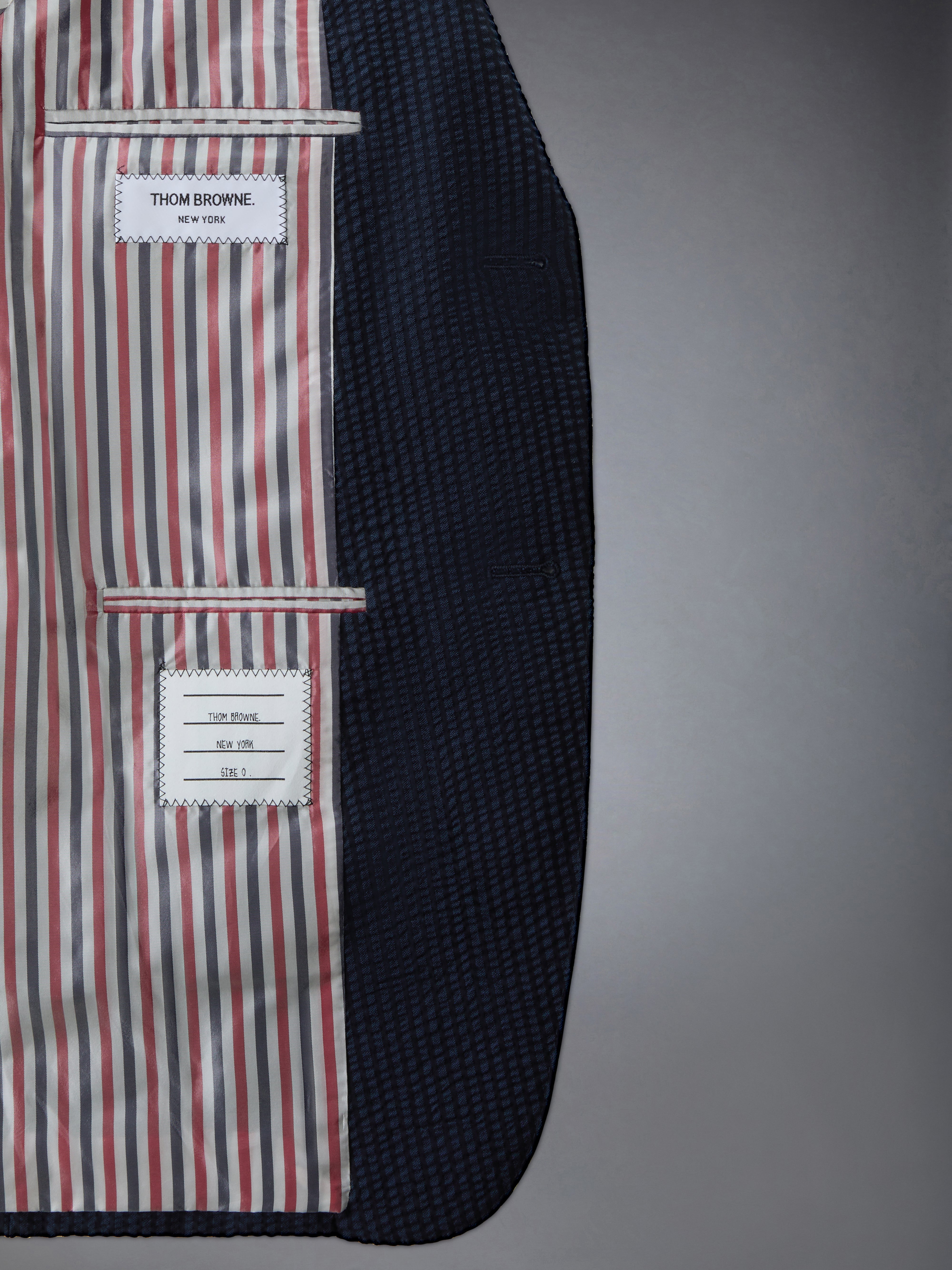Wool Seersucker Sportcoat With Armbands | Thom Browne
