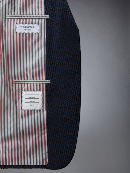 WOOL SEERSUCKER ARMBAND UNCONSTRUCTED SPORTCOAT NAVY