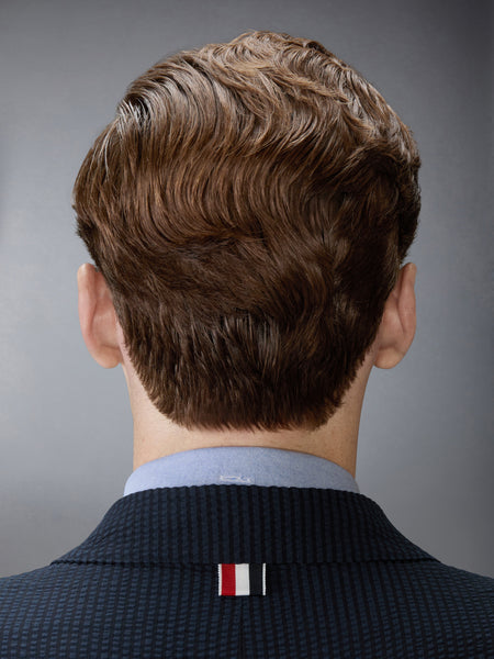 WOOL SEERSUCKER ARMBAND UNCONSTRUCTED SPORTCOAT NAVY