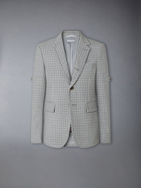 WOOL PIQUE GUNCLUB CHECK SPORTCOAT WITH ARMBAND MED GREY
