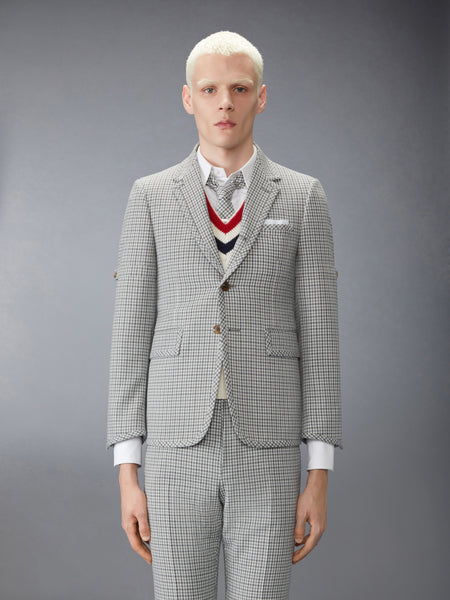 WOOL PIQUE GUNCLUB CHECK SPORTCOAT WITH ARMBAND MED GREY