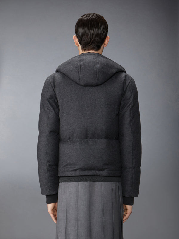 WOOL FLANNEL DOWN FILL DETACHABLE HOOD BOMBER - image 3