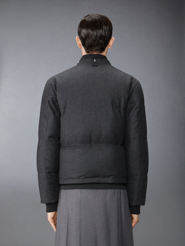 WOOL FLANNEL DOWN FILL DETACHABLE HOOD BOMBER - image 4