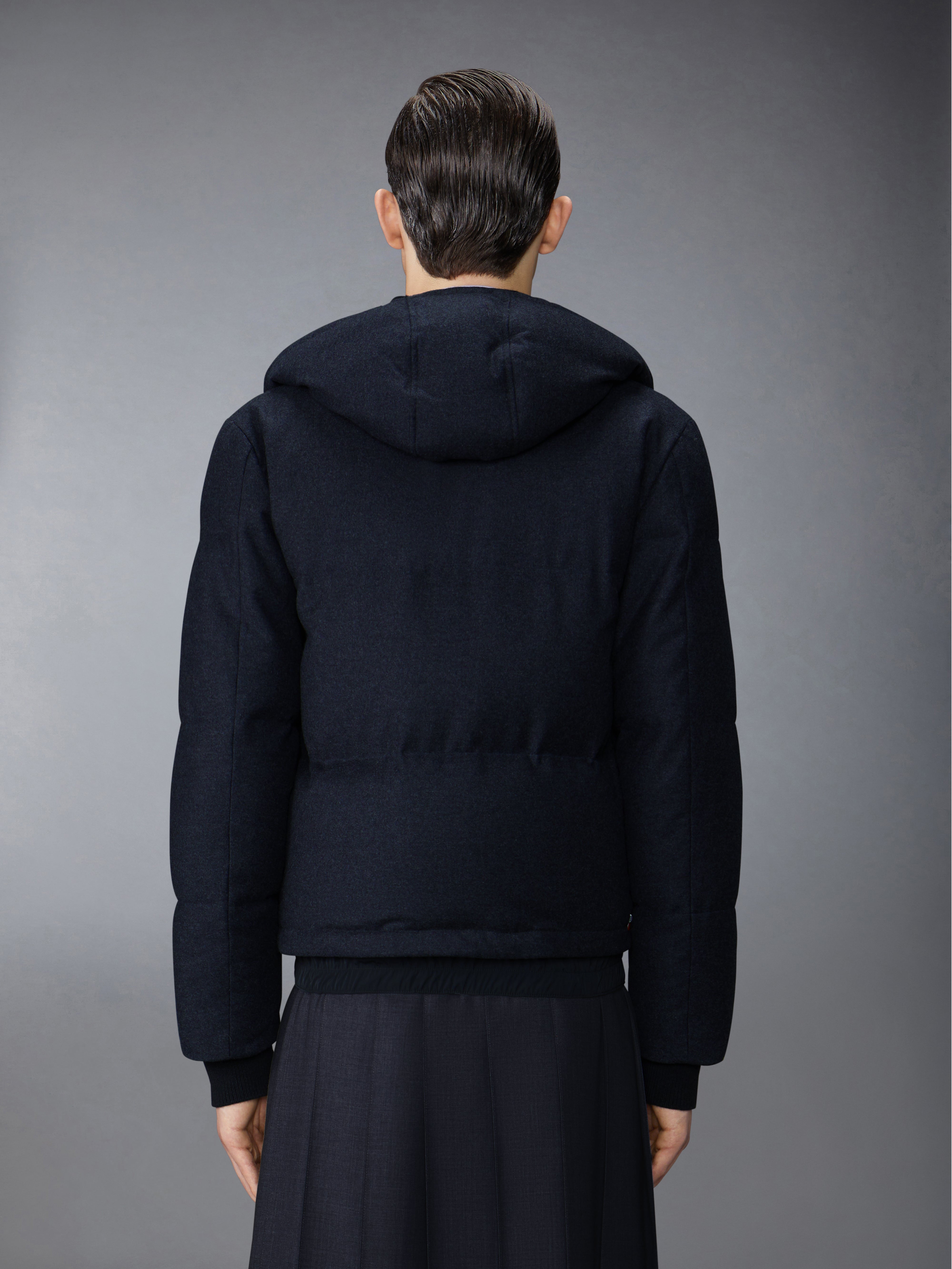 Downfill Snap Front Detachable Hood Bomber W/ Tonal Downfill Snap Front Detachable Hood Bomber W/ Tonal