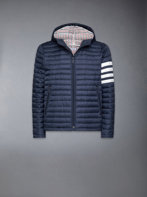 Matte Finish Nylon Down Fill Quilted 4 Bar Hood Jacket | Thom Browne