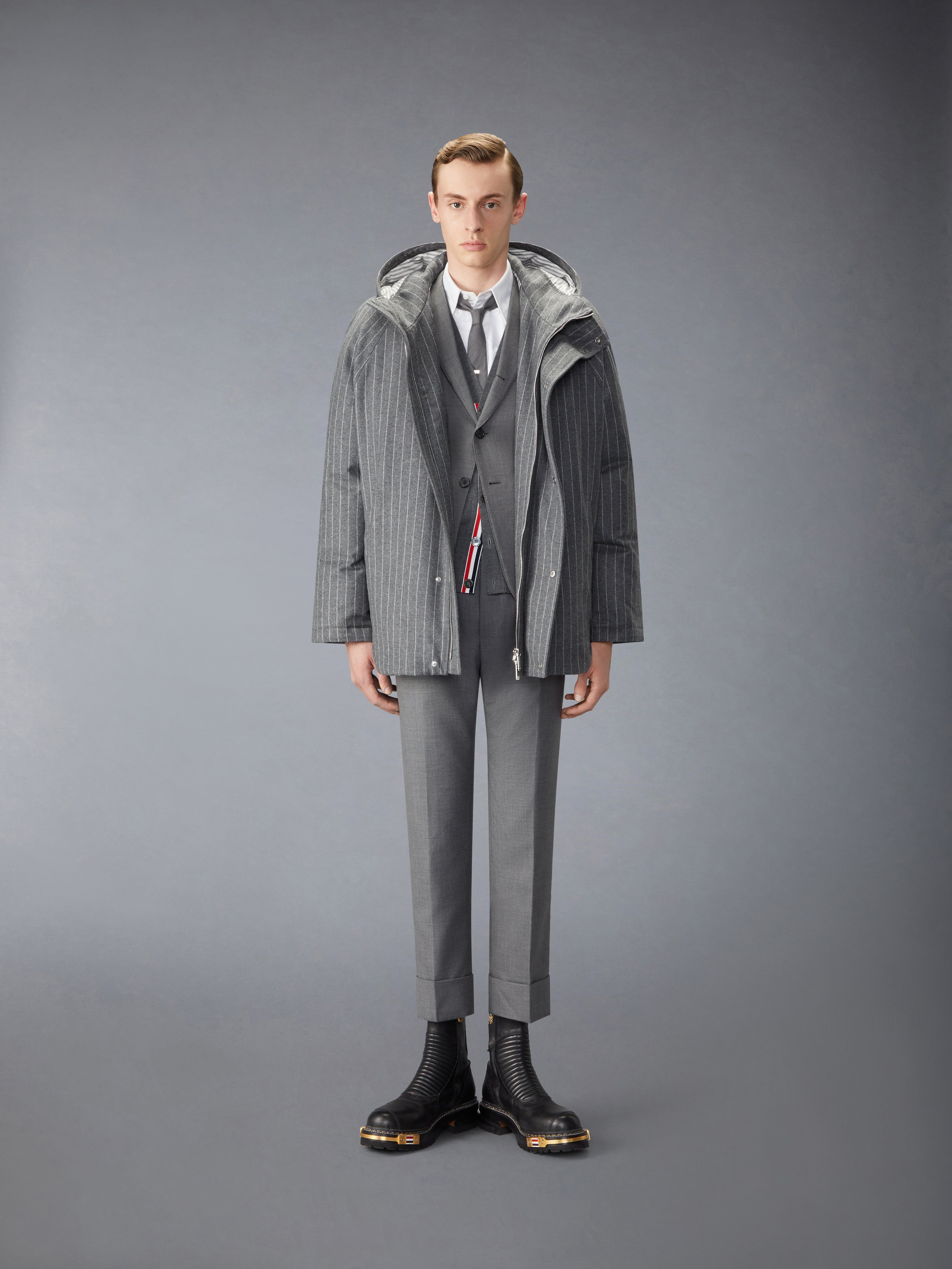 Browne 65 Flannel Cropped Football Parka | Thom Browne