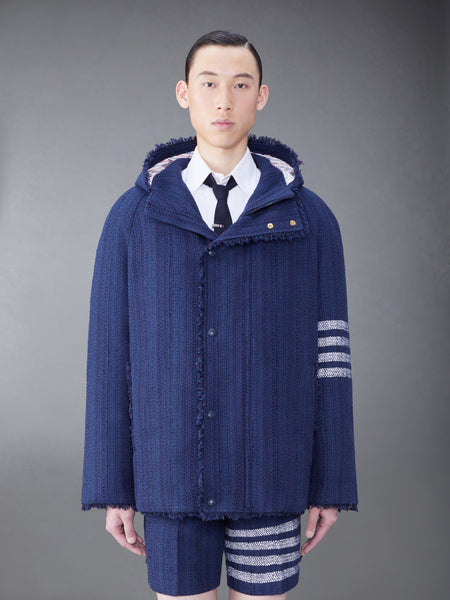 TWEED FRAY 4-BAR CROPPED FOOTBALL PARKA NAVY