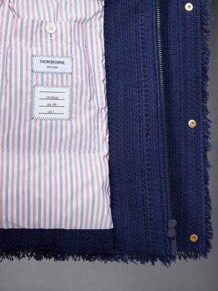 TWEED FRAY 4-BAR CROPPED FOOTBALL PARKA NAVY