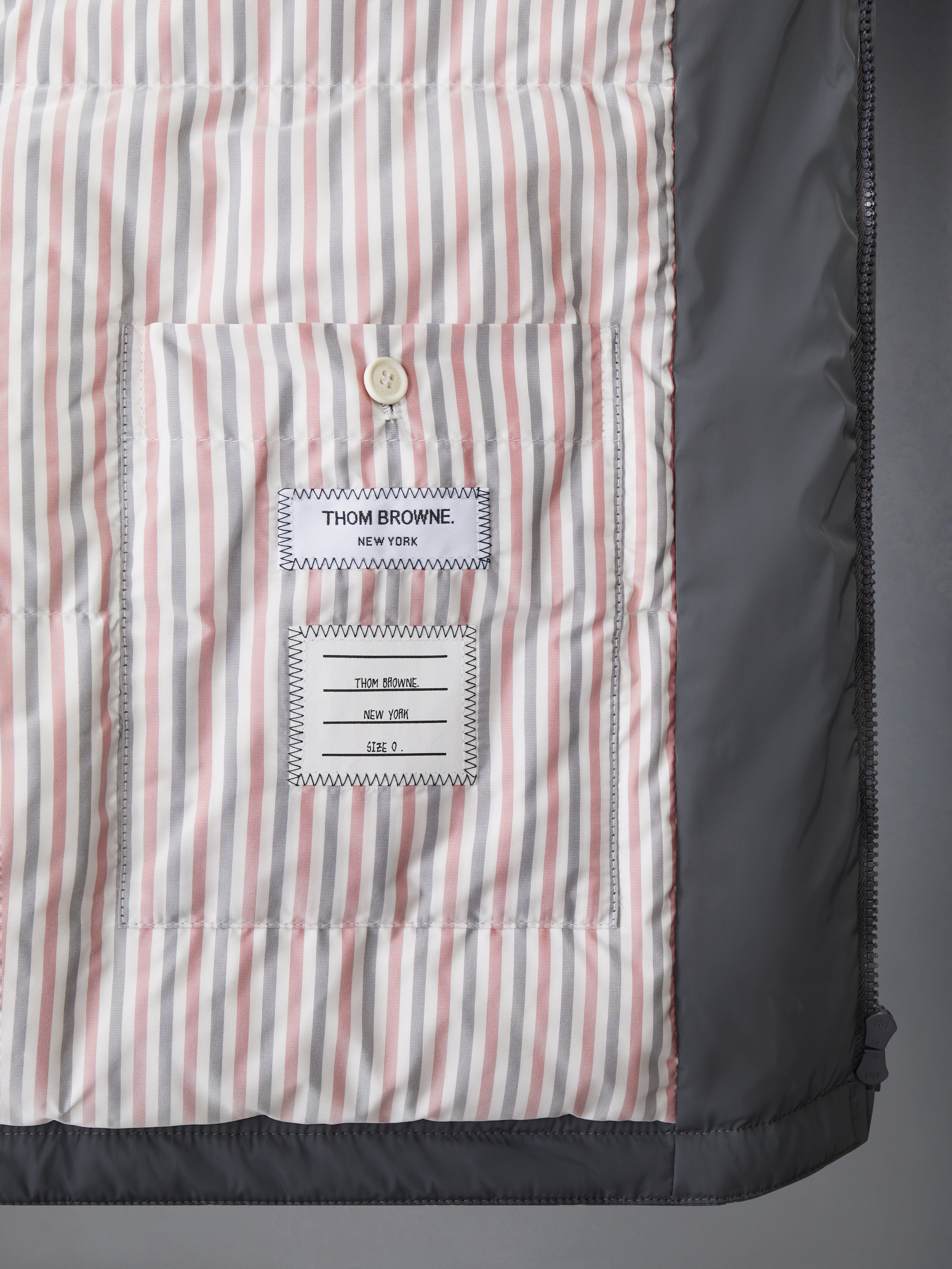 Poly Twill 4 Bar Down Fill Zip Hoodie Jacket | Thom Browne