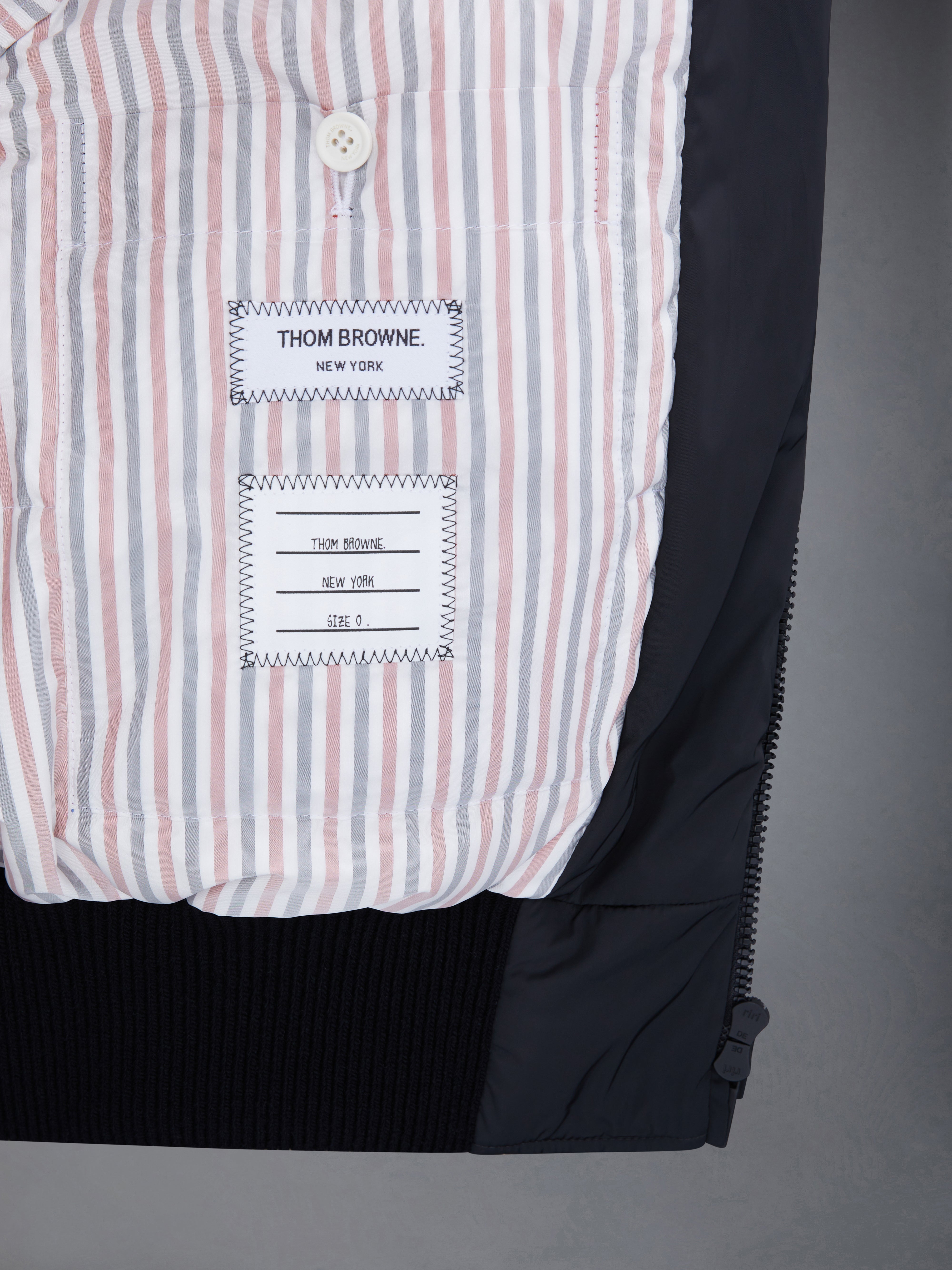 Poly Twill Rib 4 Bar Down Oversized Blouson Jacket | Thom Browne