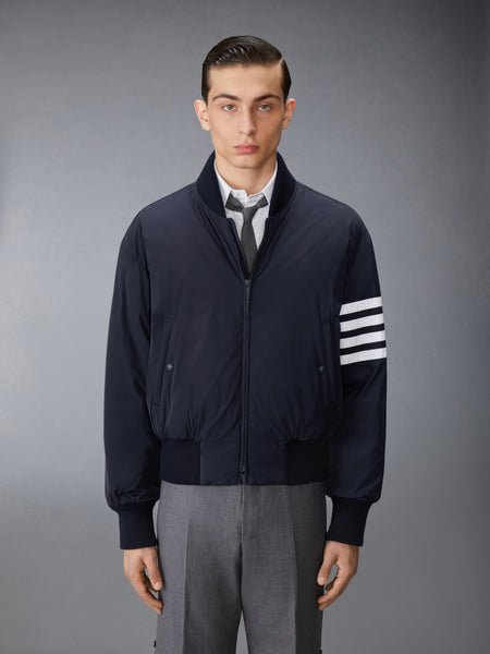 POLY TWILL 4-BAR OVERSIZED KNIT DOWN BLOUSON JACKET NAVY