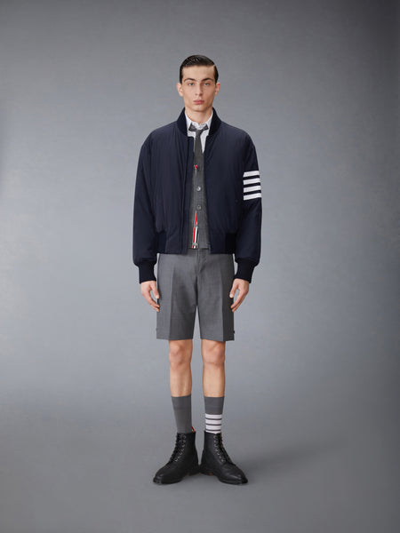 POLY TWILL 4-BAR OVERSIZED KNIT DOWN BLOUSON JACKET NAVY