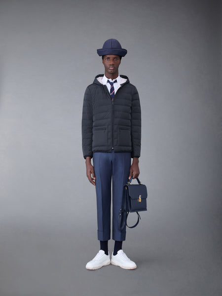 Poly Twill Rib 4-Bar Down Hooded Jacket CHARCOAL