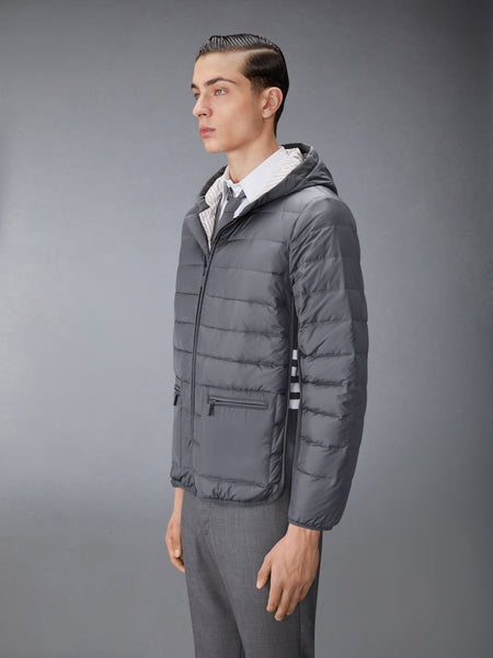 ULTRA LIGHT NYLON DOWN FILL HOOD JACKET DARK GREY